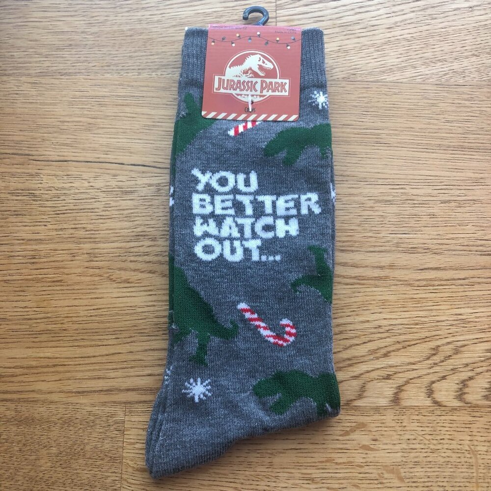 Jurassic Park Christmas Socks Stocking Stuffer NWT